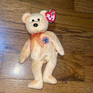 2000 Ty Beanie Babies "Sunny" The Orange E-Bear 8" Plush retired with errors